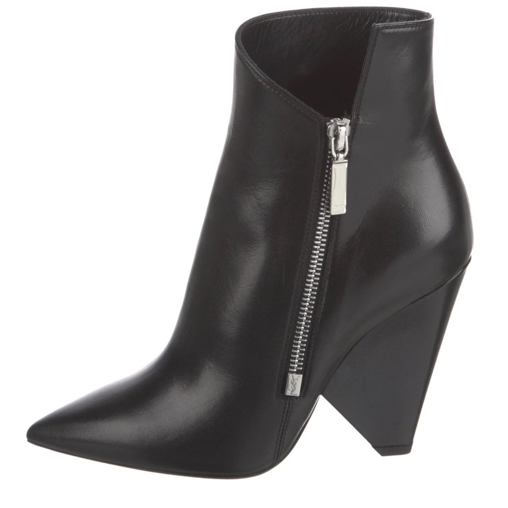 🖤BNIB Authentic Saint Laurent Niki 105 Zip Booties 40 Nero/Black Calfskin